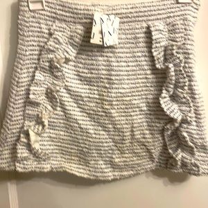 Janie and Jack gurls size 10 tweed skirt blue and white striped NWT